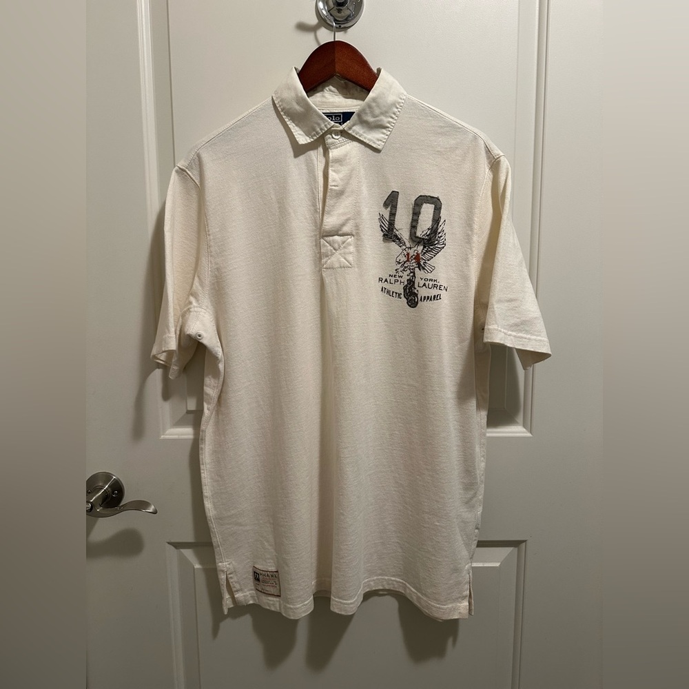 Ralph Lauren Cream Polo Shirt with Graphic Design